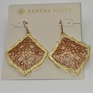 Kendra Scott Rose Gold Filigree Drop Earrings